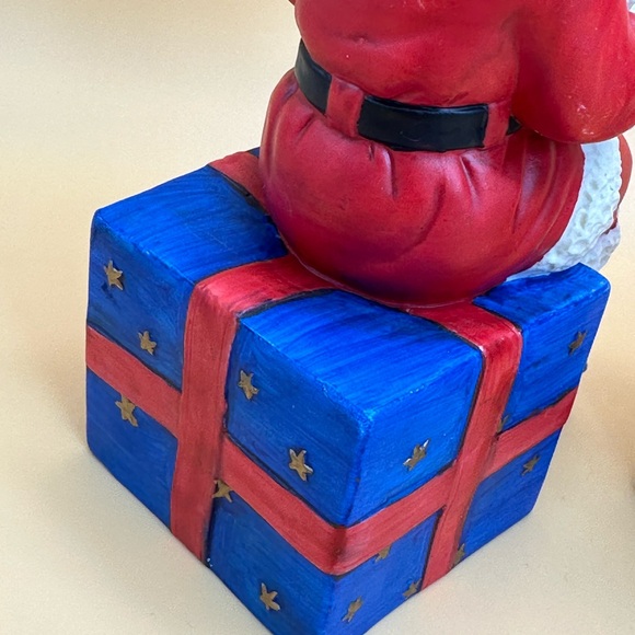 Santa Claus Figurine Porcelain Red White Toys Sack - Picture 6 of 16